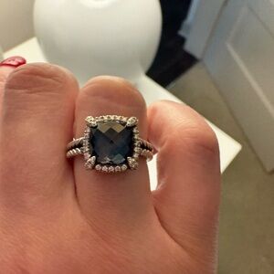 David Yurman Blue Hampton Chatelaine Diamond Ring size 5! Like new!
